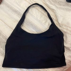 Black cropped top built in bra- NEVER WORN